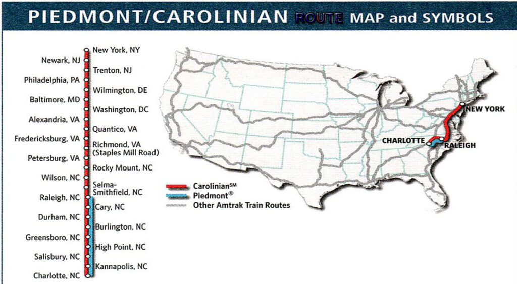 Amtrak Carolinian Train Route