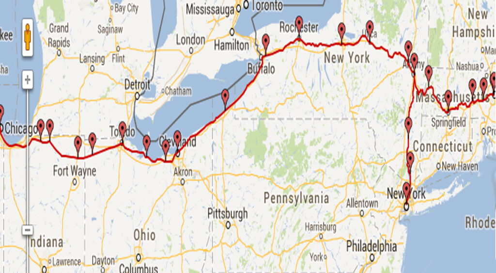 Most popular Amtrak Lake Shore Limited routes