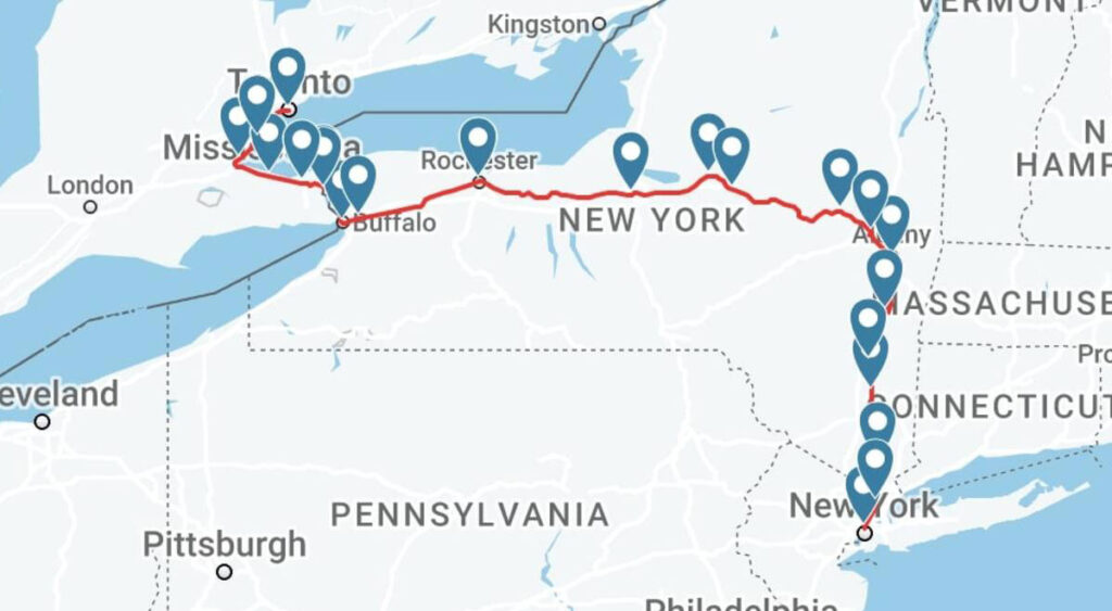 Most popular Amtrak Maple Leaf routes