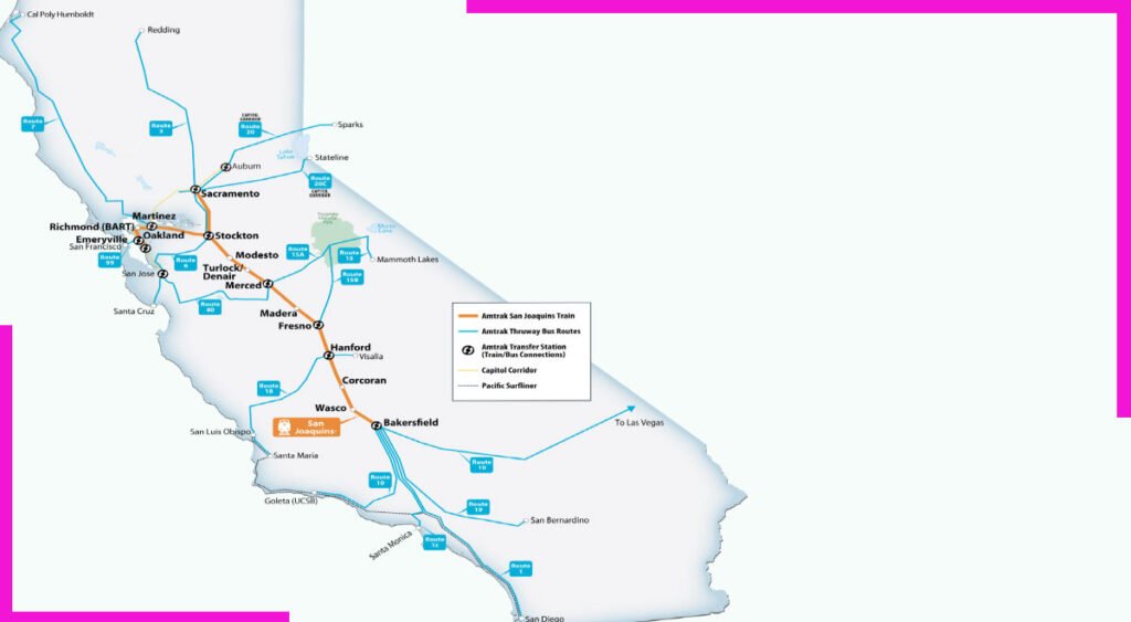 San Joaquins Train Route Map