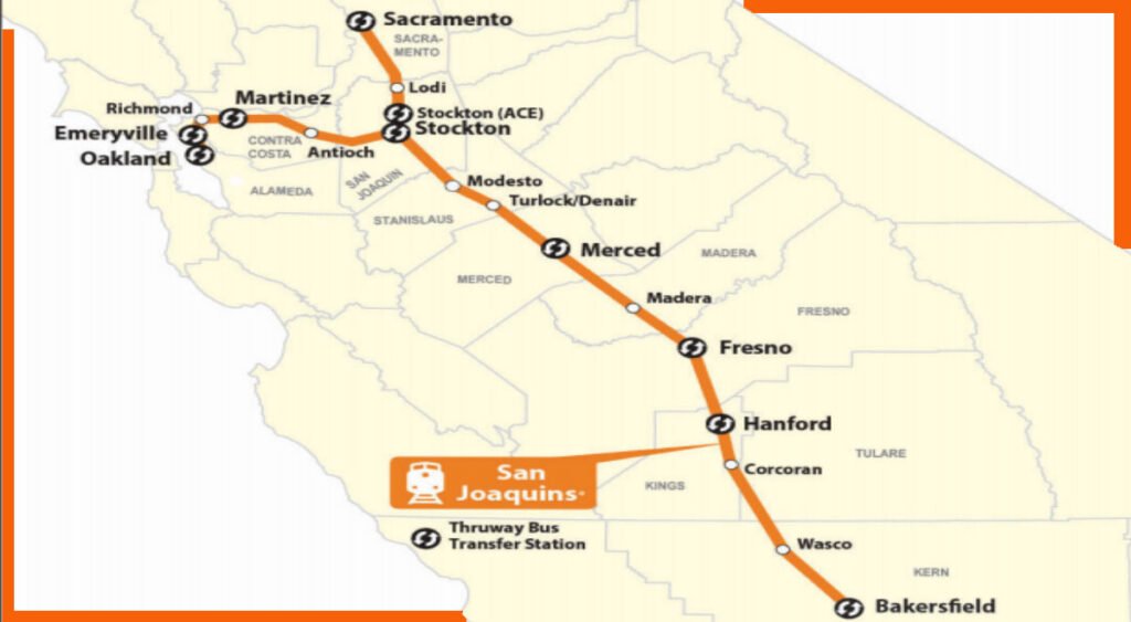 Train Stations Served by the San Joaquins