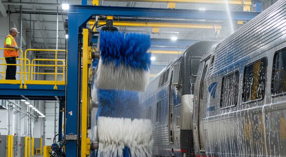 Amtrak Opens New Chicago Train Wash Facility