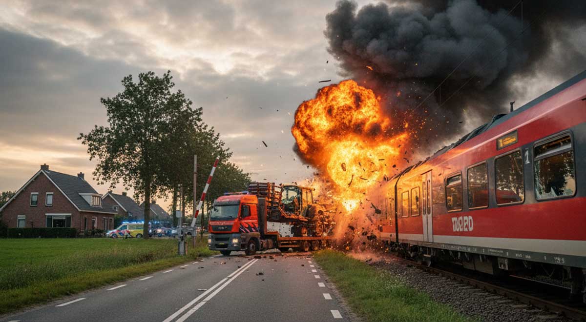 Dutch Train Hits Truck at Level Crossing