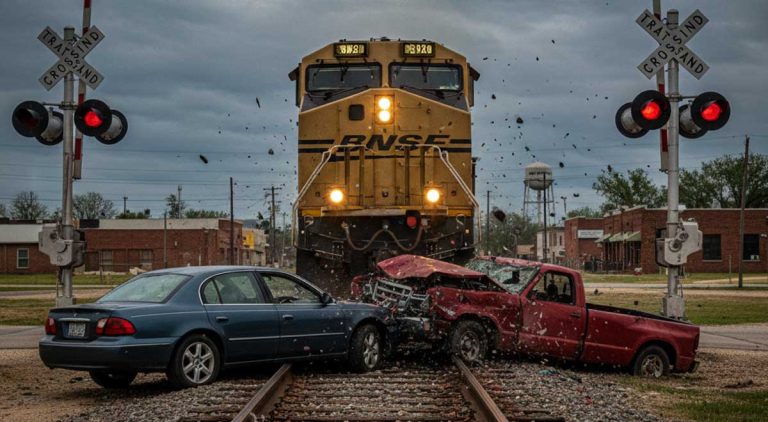 Train Strikes Two Vehicles in Pawnee