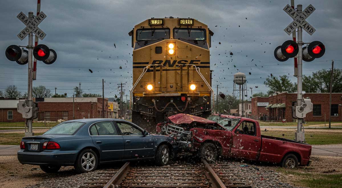 Train Strikes Two Vehicles in Pawnee
