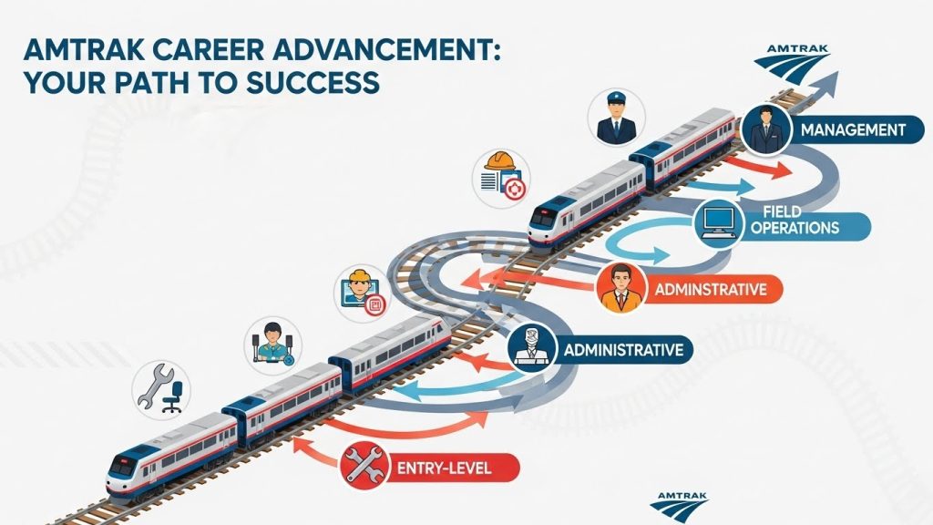 Amtrak offers clear paths for advancement from entry-level to management positions
