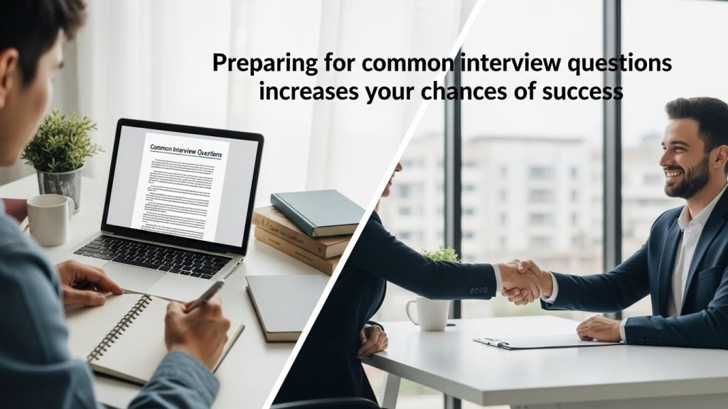 Preparing for common interview questions increases your chances of success